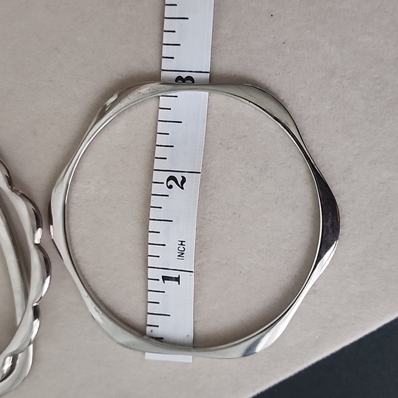 3 Silver Rhodium Plated Bangle Bracelet Set - Picture 9 of 9